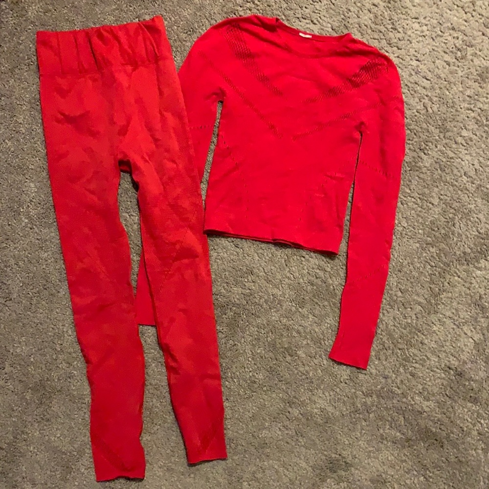 Red 2 piece workout set